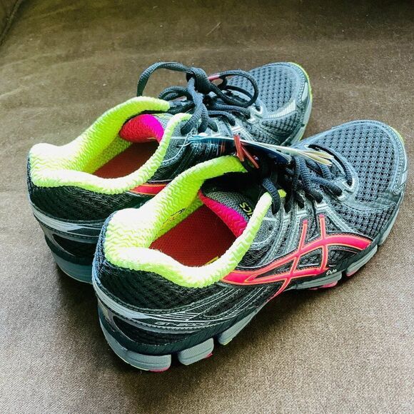 Asics Gel GT 2000 Running Trail Walking Women Shoe Sz 7 T2N6N Black Pink Lime - Picture 9 of 9